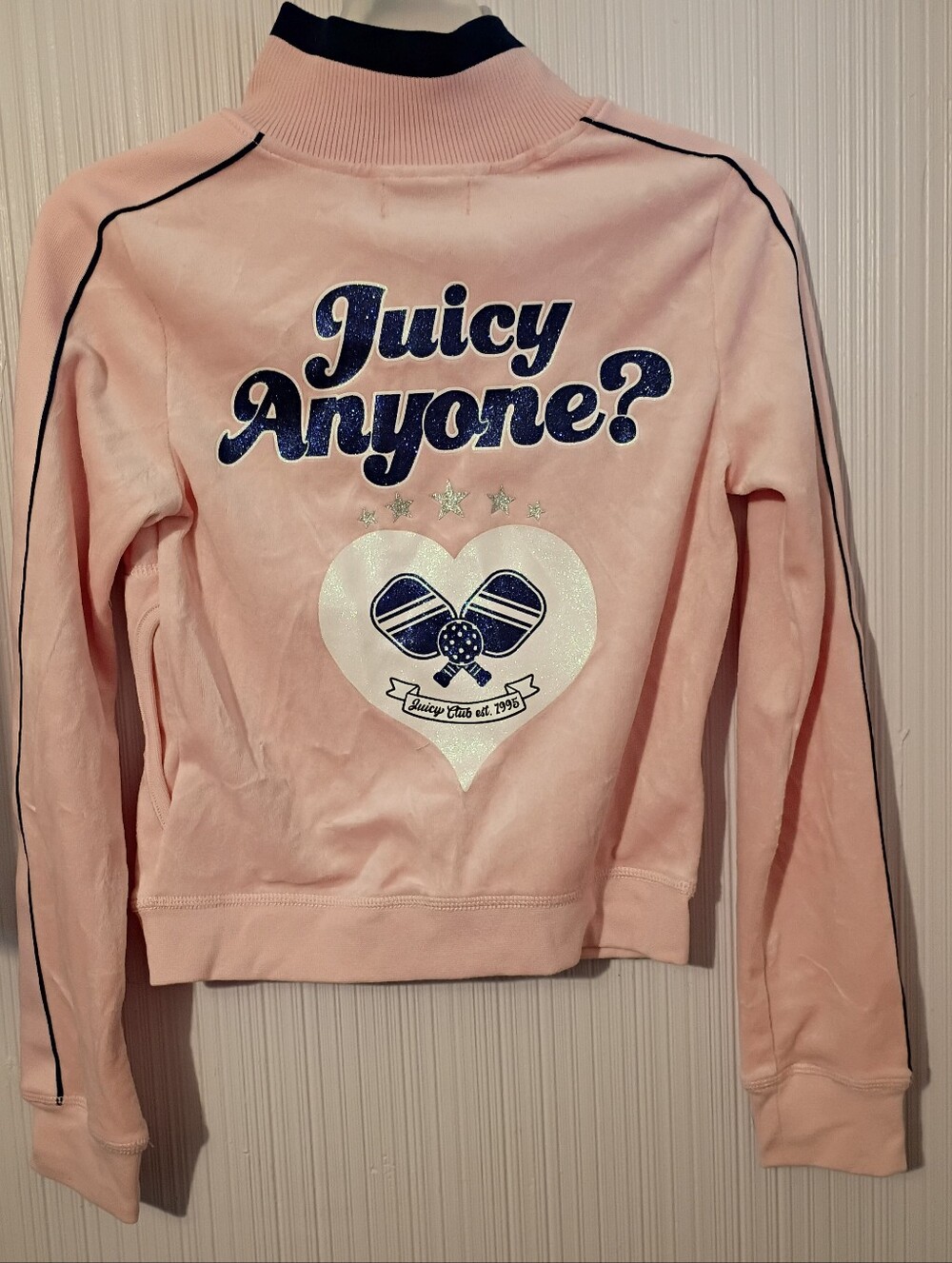 New! Juicy Couture Pink velour track jacket Size Small